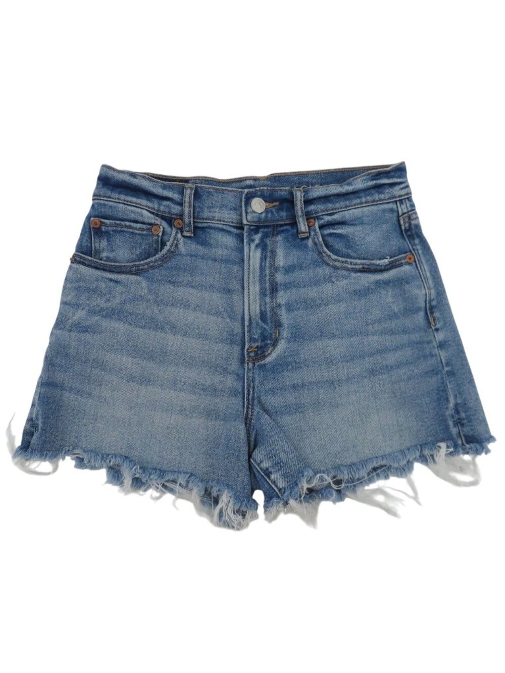 American Eagle Women 4 Highest Rise 90s Boyfriend Jean Denim Shorts Distressed